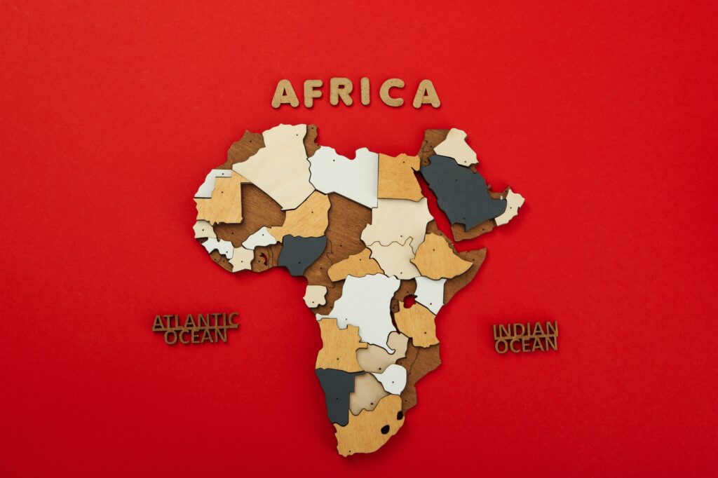 Concept of travel and adventure around Africa